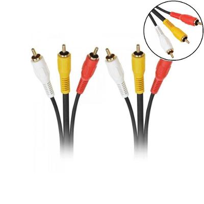 Cabo 3 RCA Macho X 3 RCA Macho com Coaxial Audio e Video 1,8m Preto Storm