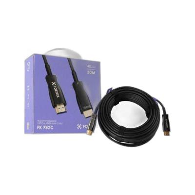 Cabo HDMI Fibra Óptica 4K FK782C 20 Metros HDMI Macho Banhado a Ouro Preto 2 Flex