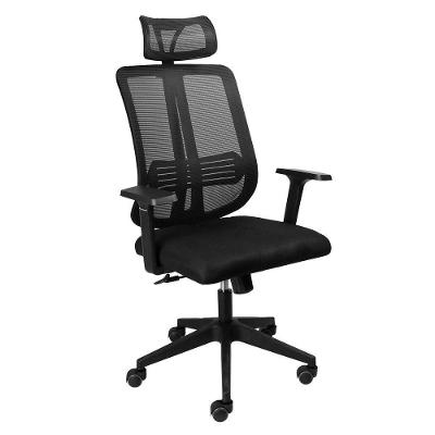 Cadeira Office Go Star Plus Tecido Viscoelastico Base Metal Preta Vinik