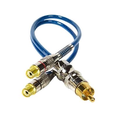 Cabo Y RCA Blindado NWT 1mx2f 20cm para Som Automotivo Azul