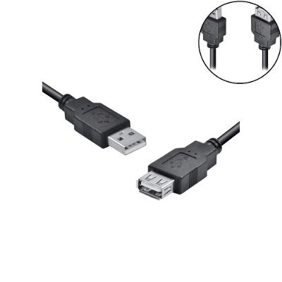 Cabo USB Extensor USB a Macho X USB a Fêmea 2.0 1.8M Preto Vinik