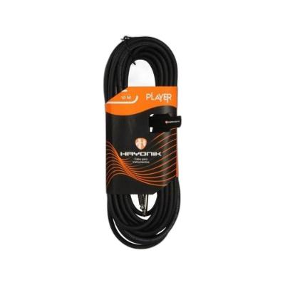 Cabo para Instrumentos Player P10 Injetado 10m Preto Hayonik Blindagem Dupla