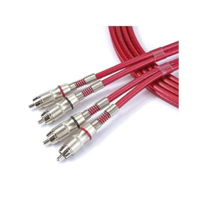 Cabo RCA Estéreo Paredão 5 Metros Vermelho Cristal para Áudio em Home Theater Santo Angelo