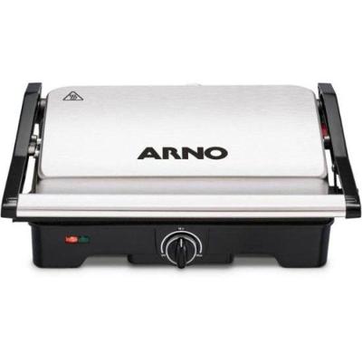 Grill Arno Dual Gnox Inox Abertura 180 graus  Aquecimento Duplo Placas Antiaderentes 220V