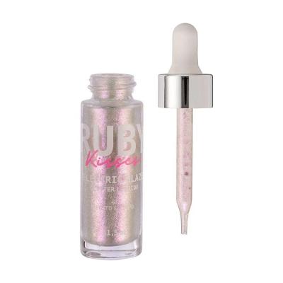 Glitter Líquido para Maquiagem Electric Glaze Brilho Intenso Transparente Ruby Kisses 75ML
