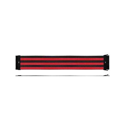Kit de Cabo de Extensão para Fonte PSU CMA-NEST16RDBK1-GL Sleeved 30cm PVC Vermelho e Preto Cooler