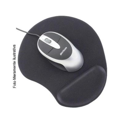 Mouse Pad com Apoio em Gel Ac024 Ergonômico Reduz Tensão na Mão Preto Multi