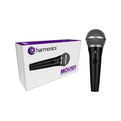 Microfone Dinâmico Cardióide MDU101 Unidirecional Preto Harmonics para Voz