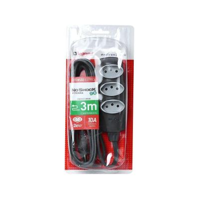 Extensão Elétrica Noshock 90 Pp 3x0,75 2p+t 10A Aço Galvanizado 3 Metros Grafite