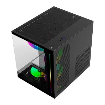 Gabinete Gamer Aquarius MT-G810BK Tipo Aquario Micro ATX Mini ITX Vidro Temperado Preto C3tech