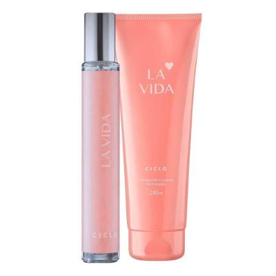 Kit de Cuidados Pessoais Ciclo La Vida Feminino Fragrância Floral Gourmand Loção 240ML + Colônia