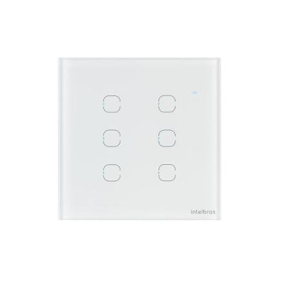 Interruptor Smart Wi-Fi Touch 6 Teclas EWS 1006 Controle Via Aplicativo Branco Intelbras