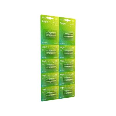 Pilha Alcalina AAA Elgin 1.5V Alta Durabilidade para Brinquedos Controles Lanternas 10 Blisters