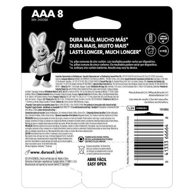 Pilha Alcalina AAA MN2400 1,5V Cartela com 8 Unidades Duracell