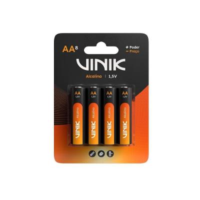 Pilha Alcalina AA VP2AB 1.5V LR6 Blister 8 Unidades Vinik