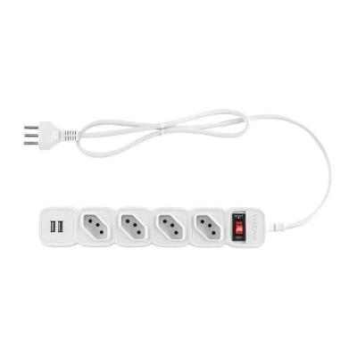 Protetor Eletrônico EPE 204 USB BR 4 Tomadas 2 USB Branco Intelbras
