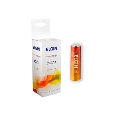 Pilha Zinco-carvão AA R06p 1.5V Tubo com 40 Unidades Elgin