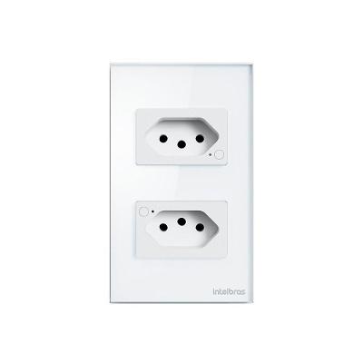 Tomada Dupla Inteligente Wi-Fi 10A ETS 1002 Controle App Branco Intelbras