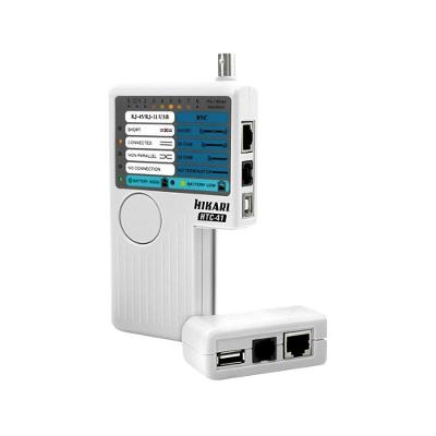 Testador de Cabo de Rede HTC-41 Multifuncional para RJ11 RJ45 USB BNC com Display LED Hikari