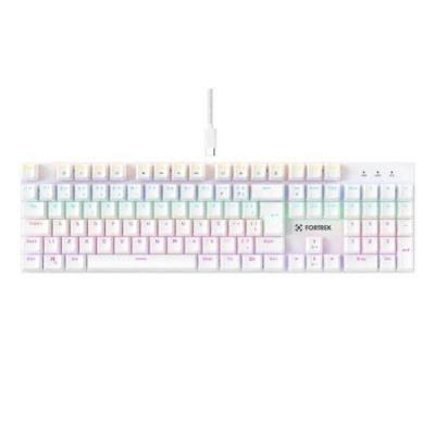 Teclado Gamer Mecânico Fortrek Gravity 100 Fullsized Switches Outemu Red Iluminação Rainbow Branco