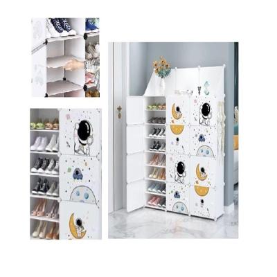 Armário Infantil Kangur 12 Portas Plástico Resistente e Fios de Aço Cromado 120CM Branco Modular