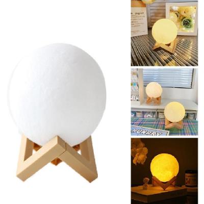 Abajur Luminaria Lua Cheia Led 3d de Mesa sem Fio Luz Amarela Decorativo Quarto Sala