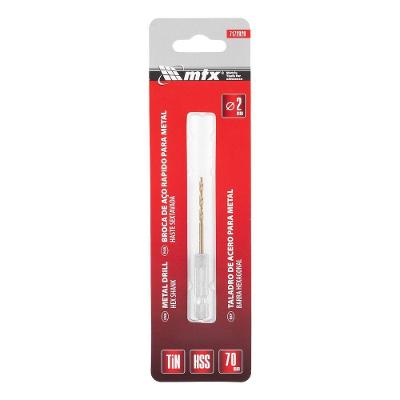 Broca Aço Rápido 2mm Haste Sextavada Profissional Inox MTX para Metal