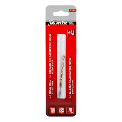 Broca 3,5mm Hss Nitreto Titânio Perfuração Precisão Inox MTX 1 Peça