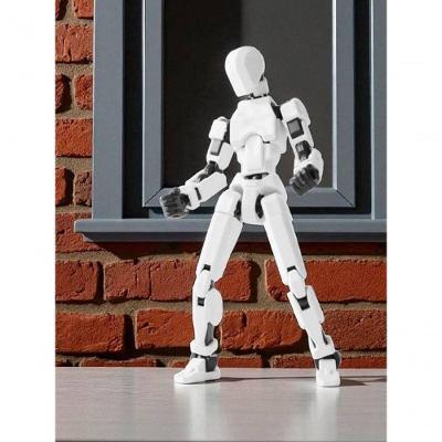 Boneco Articulado Colecionável para Montagem Dummy 13 Impressão em 3d Branco Preto 14cm