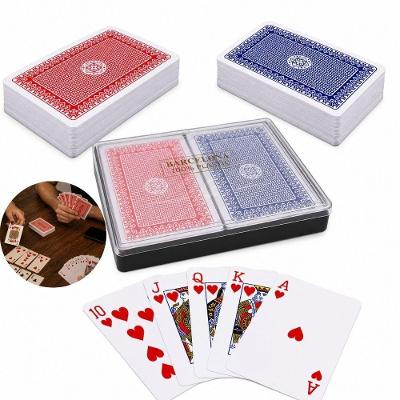 Baralho Poker Impermeável Kit 2 Maços Resistente Flexível Vermelho Azul com Estojo