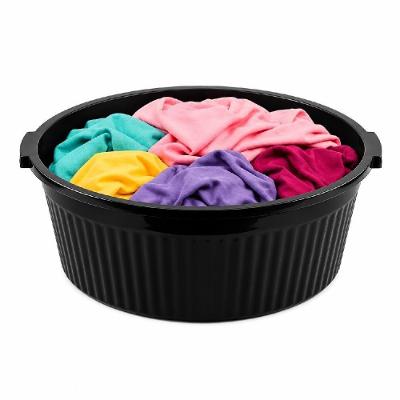 Bacia Balde de Limpeza Canelada Multiuso Plastico Resistente Alcas Reforcadas Lavanderia Preto 33L