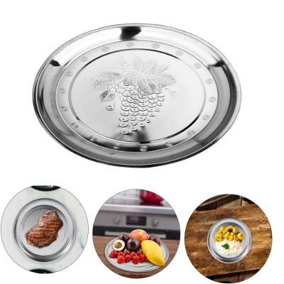 Bandeja Garçom Inox Redonda Multiuso Aço Inoxidável Bordas Elevadas Fácil Higienização Bar Inox