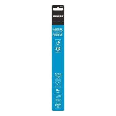 Broca Concreto SDS Plus 6 X 210mm 1 Peça Inox Ponta Metal Duro Liga Aço VK8 Gross