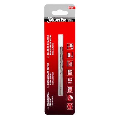 Broca Hss Aço Rápido 4,5mm Metal Cobalto 5% Superaquecimento Inox Mtx