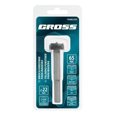 Broca Fresa Forstner 22mm Haste Cilíndrica Furos Cegos Placa Metal Duro VK8 Gross