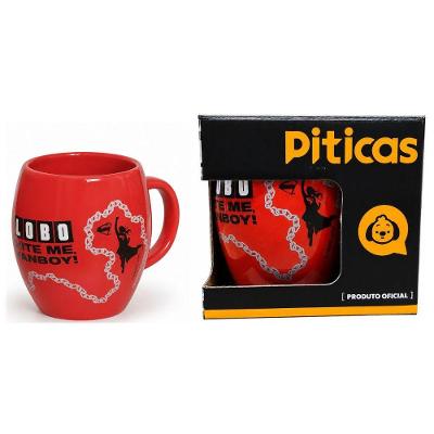 Caneca Dc Lobo Cerâmica Estampa Alta Definição para Café Chá Vermelha 500ML
