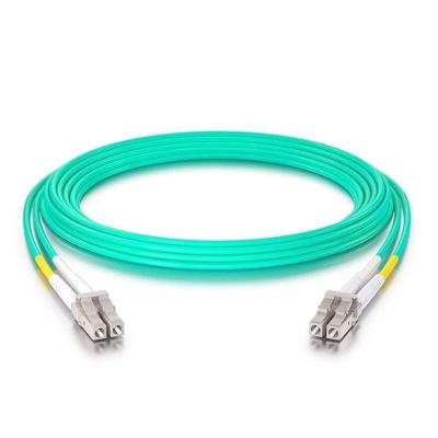 Cordão Óptico Duplex Multimodo OM3 2LC X 2LC LC-UPC Revestimento LSZH 3.0MM Aqua 0,50CM