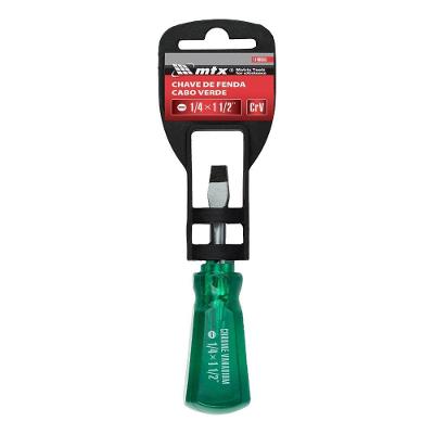 Chave de Fenda SL6 38mm Precisão Haste Aço Cromo Vanádio Cabo Verde MTX