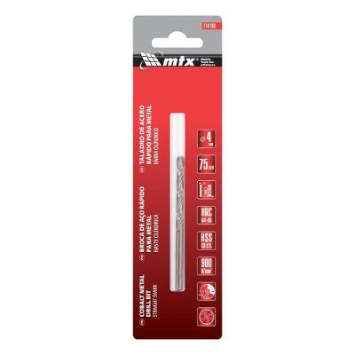 Broca Aço Rápido 4MM 5% Cobalto 75MM Profissional Inox MTX