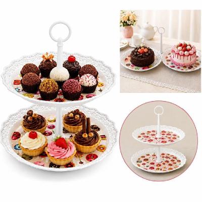 Boleira Expositora 2 Andares Bailarina Fruteira Dupla Bandeja Desmontavel para Doces Cupcake