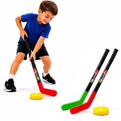 Conjunto de Hoquei Infantil Completo Kit 2 Tacos Disco Esporte Brinquedo Treinamento Educativo