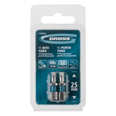 Bits Torx T20 Magnético Aço Cromo Molibdênio Alta Resistência Inox Gross