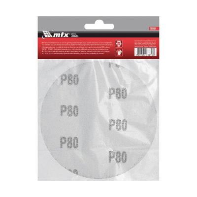 Disco de Lixa com Velcro 125MM 80 Lixamento a Seco Granulação P80 Cinza MTX 10 Peças