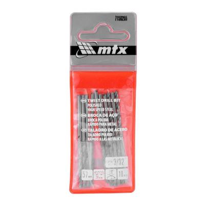 Kit 10 Brocas Aço Rápido 3-32 Polegadas Standard Metal Bivolt MTX