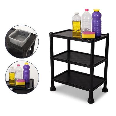 Estante Modular 3 Andares Retangular Polipropileno Alta Resistência Porta Objetos Brinquedos Cozinha