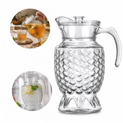 Jarra Diamond Servir Bebidas Vidro Transparente com Tampa Elegance Agua Suco Gourmet 1,8L