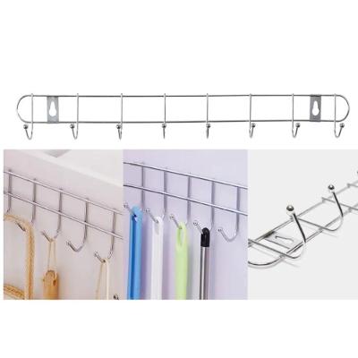 Cabideiro de Parede Grande 10 Ganchos Suporte Multiuso Organizador Aço Metálico Inox