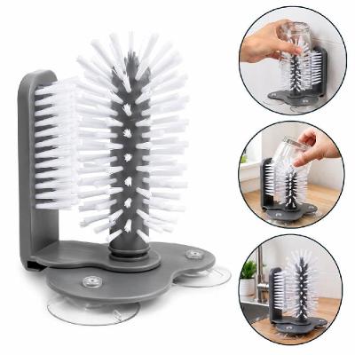 Escova Lava Copos Multiuso Automatica Maquina Limpar Garrafa Plastico 3 Ventosas Semi Profissional