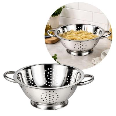 Escorredor de Massas Tradicional para Macarrão Aço Inox com Alças Laterais Cozinha Inox Yangzi 23CM