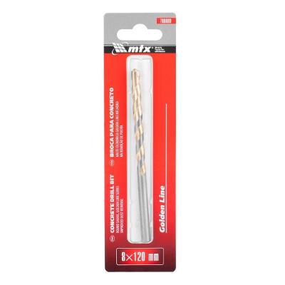Broca para Concreto Golden Line Ponta Liga Dura VK8 Haste Cilindrica Inox MTX